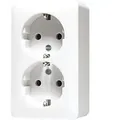 Produktbild: Jung Schuko® Zweifach-steckdose, 16 A 250 V , 47 Mm, Ap 600, Alpinweiß 6020aww