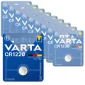 Produktbild: 10x Varta Knopfzelle Lithium CR1220 3V Batterie 1er Blister CR 1220 DL1220