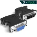Produktbild: DVI-D 24+1 auf VGA Adapter 4K 1080P Full HD 3D Dual Link VGA Buchse 3er Set
