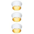 Produktbild: LED Einbauleuchte 3-Step-Dim Gil Coin Basisset IP44 rund 68mm Coin 3x6W 3x470lm 230V dimmbar 2700K Weiß matt Gold