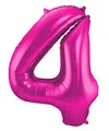 Produktbild: Folat 631945 - Folienballon Zahl 4 - magenta - ca. 86 cm