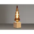 Produktbild: Tischlampe Würfel Holz Eiche Mit Deko Led Tannenbaum, Quadrat 9cm