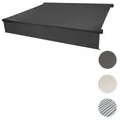 Produktbild: Elektrische Vollkassetten-Markise T124, 4x3m ausfahrbarer Volant ~ Polyester anthrazit, anthrazit