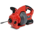 Produktbild: EBERTH Rohrreinigungsmaschine, Elektrisch, Rohrreinigungsgerät mit 18V 2Ah Akku, verzinkte Spirale mit 560 U/min, Spiraldurchmesser 11mm, Spirallänge 7,6m, Rohrreiniger mit Vor- und Rückwärtsgang