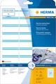 Produktbild: Namens- und Textiletiketten Herma, A4, 63,5 x 29,6 mm, weiß, blaue Streifen, 540 Stück 167426