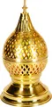 Produktbild: Orientalische Messing Tischlampe Lampe Ishrat 34cm in Gold | Marokkanische Tischlampen klein Lampenschirm goldfarben | kleine Nachttischlampe modern für Vintage Retro & Landhaus Stil Design