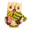 Produktbild: Kuhnert Dekofigur Mini-Eule mit Kerze - aus Holz gefertigt - ca. 7 cm groß, entzückende Dekoration für jeden Raum - Made in Germany