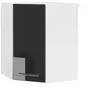 Produktbild: Vicco Eckhängeschrank, Schwarz Hochglanz, Weiß, Holzwerkstoff, 3 Fächer, Quadratisch, 57x72x34.1 cm, Küchen, Küchenmöbel, Küchenschränke, Küchenoberschränke