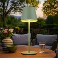 Produktbild: Außenlampe Flaschenaufsatz Tischleuchte LED USB Akku CCT grün opal Touchdimmer