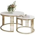 Produktbild: Lookway Couchtisch, Gold, Holzwerkstoff, Rund, 70x49x70 cm, Wohnzimmer, Wohnzimmertische, Couchtische