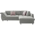 Produktbild: luma-home Ecksofa, Grau, Metall, 3-Sitzer, Füllung: Polyurethan (Pur), L-Form, Eckteil, einzeln stellbar, Ottomane rechts,L-Form, 250x190 cm, Wohnzimmer, Sofas & Couches, Wohnlandschaften, Ecksofas