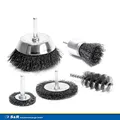 Produktbild: S&R Drahtbürste Set 5-teilig für Bohrmaschine