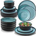 Produktbild: Sänger Tafelservice, Blau, Stein, 24-teilig, Rund, 27x6.3x27 cm, kratzfest, Essen & Trinken, Geschirr, Geschirr-Sets, Tafelservice