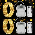Produktbild: 2 x 60er Micro LED Lichterkette Batterie Lichterkette innen 9 Modus mit Timer...