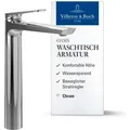 Produktbild: Villeroy&boch - Oasis Waschtischarmatur erhöht, ohne Ablaufgarnitur, Wasserhahn Bad mit Keramikkartusche, Waschbeckenarmatur wassersparend, Auslauf