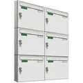 Produktbild: AL Briefkastensysteme 6 x Basic Wand Briefkasten RAL Farbe 9016 Verkehrs Weiss für Post A4, wetterfest, Artikelnummer: 431P6EA2P9016