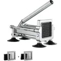 Produktbild: VEVOR Pommes-Frites-Schneider, Kartoffelschneider mit 1/2 Zoll & 3/8 Zoll Edelstahlklingen, manueller Kartoffelzerkleinerer mit Saugnäpfen & Griff, ideal für Kartoffeln Pommes Frites Gemüse