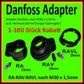 Produktbild: Adapter Danfoss RA RAV RAVL für Heizungsventile Ventil auf Thermostat M30x1,5 ⭐️