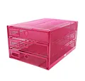Produktbild: Exerz Papier Sortierer mit 3 Schubladen/A4 Dokumente/Schubladenbox - Drahtgeflecht Büroablage/Aufbewahrung Ordner/Schnellhefter/Organisator/Schreibtisch Multifunktions (Rosa)