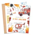 Produktbild: MeinBaby123® 10 Einladungskarten Kindergeburtstag Jungs | süße Geburtstagseinladungen für Kinder | Feuerwehr Einladungskarten | inkl. 10 Briefumschläge | Premium Qualität (Feuerwehr V2)