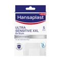 Produktbild: Hansaplast Ultra Sensitive XXL Wundverband | Besonders sanft & weich | Für sehr empfindliche Haut | Schützt vor 99 % der Bakterien | 8x 10 cm | 5 Stück- Jetzt 20% mit dem Code hp20 sparen*