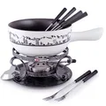 Produktbild: Swissmar Käsefondue Set 9-tlg. Keramik weiss Fondue Topf Ø 23 cm für 6 Personen