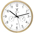 Produktbild: Holzwerk Funkwanduhr Hygrometer & Thermometer Holz Loft Designer Funk-Wanduhr (Nahezu lautloses Uhrwerk, analog, 30 cm)