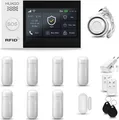 Produktbild: HUXGO HXA007 Alarmanlage Haus WiFi + GSM 2G mit Sirene, Alarm System mit 7x Bewegungssensor und 1x Tür-Fenstersensor, Alarmanlage für Wohnung, Haus, Garage, Tuya Smartlife App