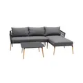 Produktbild: Riess Ambiente Outdoor Gartenlounge Ipanema 240cm anthrazit Aluminium Teakholz wetterfest Lounge Terrassenlounge Balkonbank Sitzecke L-Form Relaxlounge