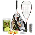Produktbild: Speedminton® S900 Set – Original Speed Badminton/Crossminton Profi Set mit Carbon Schlägern inkl. 5 Speeder®, Spielfeld, Tasche, Rot/Weiß/Grau, 60 cmm