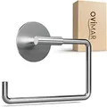 Produktbild: ovimar Toilettenpapierhalter Hammerodde ohne Bohren Silber | Klorollenhalter selbstklebend Edelstahl | Klorollenhalter ohne Deckel | WC Rollenhalter mit Absenkdämpfung matt zum Kleben