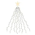 Produktbild: SALCAR 2m Lichterkette Weihnachtsbaum mit Ring und Sternspitze, 280er LED Tannenbaum Beleuchtung Innen, 8 Stränge Überwurf Lichterkette, Warmweiß