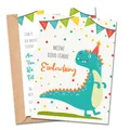 Produktbild: MeinBaby123® 10 Einladungskarten Kindergeburtstag Jungs | süße Geburtstagseinladungen für Kinder | Dinosaurier Einladungskarten | inkl. 10 Briefumschläge | Premium Qualität (Dino V2)