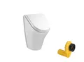 Produktbild: VBChome Urinal Zulauf von Hinten Weiß Deckel mit Absenkautomatik Soft Close Modern Hochwertig Keramik Pinkelbecken Pissoir Wandurinal Wandpissoir Urinal mit Deckel und Siphon