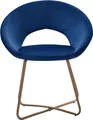 Produktbild: SAM® Schalenstuhl Samtbezug blau Gestell gold LENNY