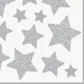 Produktbild: ti-flair 20 Papierservietten 33x33cm Sternmotiv 3lagige Weihnachtsservietten Weiß Silber