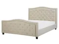 Produktbild: Beliani Schickes Doppelbett Polsterbezug Leinenoptik beige 160x200 cm Aurel