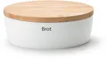 Produktbild: Continenta Brotkasten, Keramik, (1-tlg), Brottopf, mit Holzdeckel, auch als Brotschneidbrett nutzbar