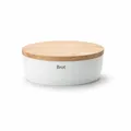 Produktbild: Continenta Brottopf oval mit Holzdeckel, L, Keramik, Weiß, 36 x 23 x 13.5 cm