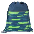 Produktbild: coocazoo Turnbeutel „Lime Stripe”, blau-grün, mit Reißverschlussfach und Kordelzug, reflektierende Elemente, Schlaufen zur Befestigung am Schulrucksack, 10 Liter, ab der 3. Klasse
