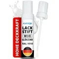 Produktbild: Lackstift Weiß Glänzend – Präziser Pinsel für kleine Kratzer & Steinschläge –...