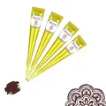 Produktbild: 4x FADEDA Henna Kegel | 4x 25g natürliche Paste | Natur-Braun | 100 % pflanzlich | gebrauchsfertig & ohne PPD | Vegan | Bio | Halal | Mehandi | Mehndi
