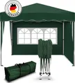 Produktbild: Kronenburg Faltpavillon 3x3m - Wasserfest, UV-Schutz 50+, 2 Seitenteile, grün