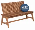 Produktbild: Gartenbank Leeds Teakholz 130 cm – verstellbare Rückenlehne massiv Multifunktion