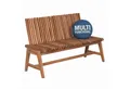 Produktbild: MR.DEKO Gartenbank Leeds Bank aus massivem Teakholz 130 cm mit flexibler Rückenlehne (2-Sitzer Bank, zerlegt geliefert, ideal für Terrasse, 1-St), Massive Sitzbank Garten und Balkon, 250 kg belastbar