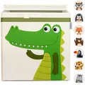 Produktbild: GLÜCKSWOLKE Aufbewahrungsbox Kinder - 15 Motive I Spielzeugkiste mit Deckel für Kinderzimmer I Spielzeug Box Krokodil (33x33x33) zur Aufbewahrung im Kallax Regal I coole Dschungel Spielkiste