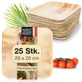 Produktbild: Moritz & Moritz Palmblatt Teller eckig 20 x 20 cm - 25 Nachhaltige Einwegteller - Alternative zu Bambusteller und Bambusgeschirr