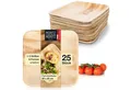 Produktbild: Moritz & Moritz Einweggeschirr-Set 25tlg Palmblatt Geschirr Eckig 20cm (25-tlg), 25 Personen, Palmblatt, Birkenholz, 25x25cm