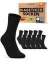 Produktbild: sockenkauf24 10 Paar Diabetikersocken für Herren & Damen ohne Gummibund & ohne Naht aus Baumwolle Diabetiker Socken mit Komfortbund ohne Gummi 70208T (Schwarz 43-46) WP