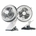 Produktbild: Sichler 2er-Set Mobile Ventilatoren mit Klemme, USB- & Batterie-Betrieb, 3 W